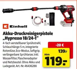 Hagebau Einhell akku-druckreinigerpistole hypresso 18/24-1 Angebot