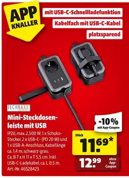 Hagebau Technaxx mini-steckdosenleiste mit usb Angebot