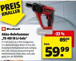 Hagebau Einhell akku-bohrhammer te-hd 18 li-solo Angebot