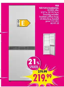 Möbel Boss Pkm kühl-gefrierkombination kg240eix Angebot