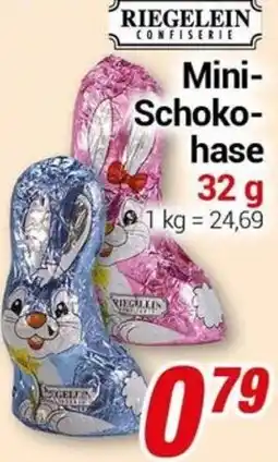 CENTERSHOP RIEGELEIN Mini Schokohase Angebot
