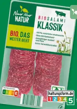Aldi Süd Nur Natur Bio-Salami Angebot