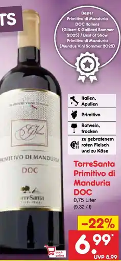 Netto Marken-Discount Torre Santa Primitivo di Manduria Angebot