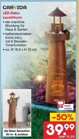 Netto Marken-Discount Garvida LED-Dekoleuchtturm Angebot
