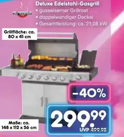 Netto Marken-Discount Edelstahl-Gasgrill Deluxe Angebot