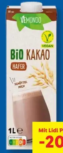 Lidl Vemondo Vegan Bio Kakao Haferdrink Angebot