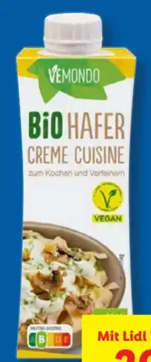 Lidl Vemondo Bio Hafer Creme Cuisine Vegan Angebot