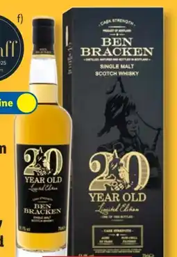 Lidl Ben Bracken Single Malt Scotch Whisky Limited Edition Cask Strength 20 Jahre Angebot