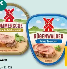 REWE Center Rügenwalder Mühle Teewurst Angebot