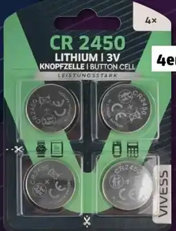 REWE Center Vivess Lithium-Knopfzellen CR 2450 Angebot