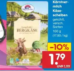 Netto Marken-Discount Kärntnermilch Käsescheiben Angebot