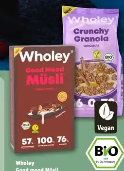 REWE Center Wholey Bio-Good Mood Müsli Triple Choc Vegan Angebot
