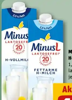 REWE Minus L H-Milch Angebot