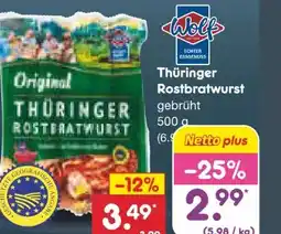 Netto Marken-Discount Wolf Thüringer Rostbratwurst Angebot