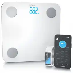 Netto Marken-Discount MyBeo Digitale Bluetooth Körperfettwaage Diagnosewaage mit App-Steuerung weiß Angebot