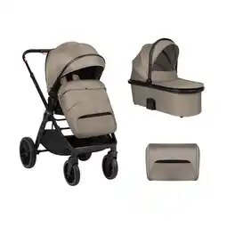 Netto Marken-Discount Kikkaboo Kinderwagen Tiffany 2 in 1 Babywanne, Sportsitz, Wickeltasche, PU-Räder hellbraun Angebot