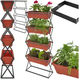 Netto Marken-Discount tectake Vertikalbeet, mit 4 Pflanzkästen, platzsparende, vertikale Anordnung, 52 x 21 x 127 cm Angebot