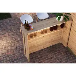 Netto Marken-Discount Karibu Holztheke Poolbar Stehtheke 28mm mit integrierter Ablage Angebot