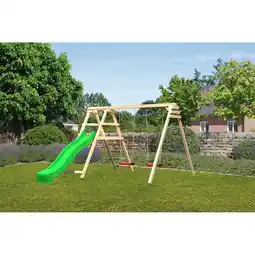 toom Baumarkt Akubi Doppelschaukel 'Felix' Rutsche rot, Klettergerüst, 308 x 213 cm Angebot