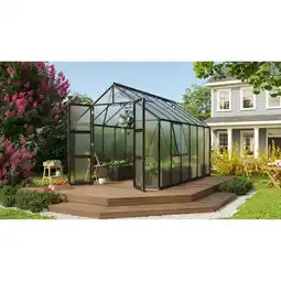 toom Baumarkt Vitavia Gewächshaus 'Olymp 9900' 254,4 x 378,8 cm mit 6 mm Hohlkammerplatten schwarz Angebot