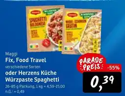 KONSUM Maggi Fix, Food Travel oder Herzens Küche Würzpaste Spaghetti Angebot