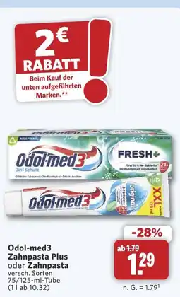 Combi Odol-med3 zahnpasta plus oder zahnpasta Angebot