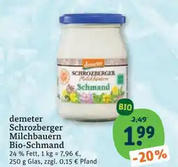 tegut Demeter schrozberger milchbauern bio-schmand Angebot