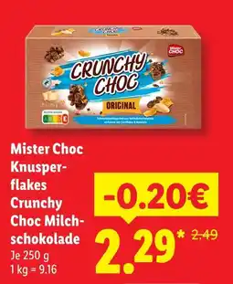 Lidl Mister choc knusperflakes crunchy choc milchschokolade Angebot