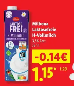Lidl Milbona laktosefreie h-vollmilch Angebot
