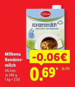 Lidl Milbona kondensmilch Angebot