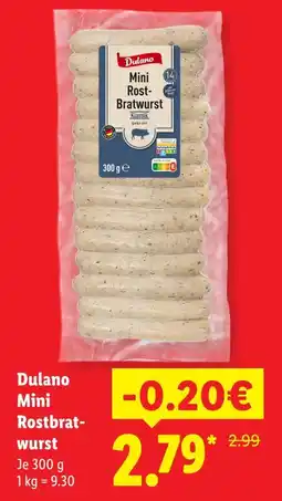 Lidl Dulano mini rostbratwurst Angebot