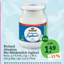 tegut Alnatura bio-weidemilch-joghurt Angebot