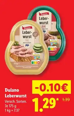Lidl Dulano leberwurst fein Angebot