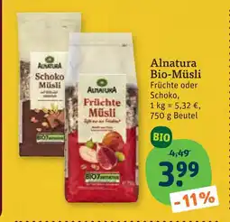 tegut Alnatura bio-müsli früchte Angebot