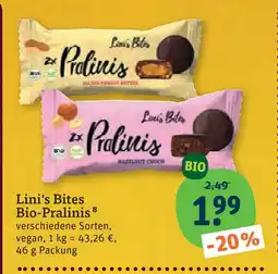 tegut Lini's bites salted peanut butter bio-pralinis Angebot