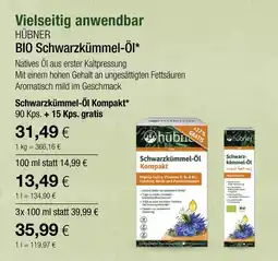 Vitalia Hübner bio schwarzkümmel-öl kompakt Angebot