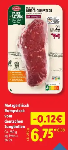 Lidl Metzgerfrisch rumpsteak vom deutschen jungbullen Angebot