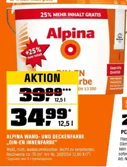 OBI Alpina wand- und deckenfarbe din-en innenfarbe Angebot