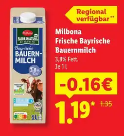 Lidl Milbona frische bayrische bauernmilch Angebot
