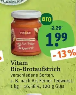 tegut Vitam bio-brotaufstrich Angebot