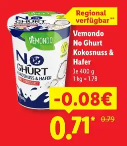 Lidl Vemondo no ghurt kokosnuss & hafer Angebot