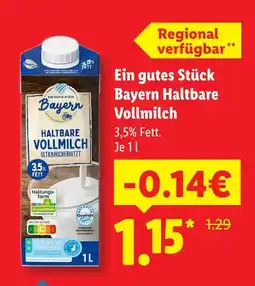 Lidl Bayern ein gutes stück bayern haltbare vollmilch Angebot