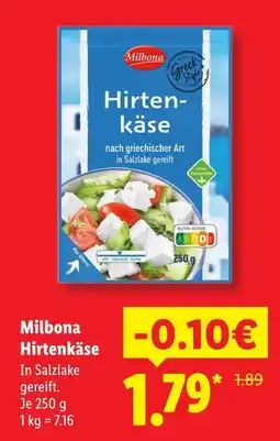 Lidl Milbona hirtenkäse Angebot