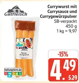 Marktkauf Gutfleisch currywurst mit currysauce und currygewürzpulver Angebot