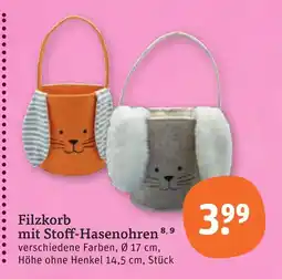 tegut Filzkorb mit stoff-hasenohren Angebot
