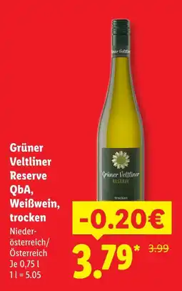 Lidl Grüner veltliner reserve qba Angebot