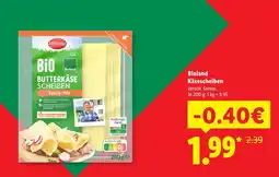 Lidl Milbona bio butterkäse scheiben Angebot