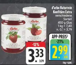 Edeka D'arbo naturrein konfitüre extra Angebot