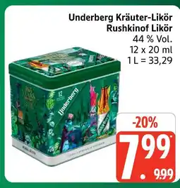 Marktkauf Underberg kräuter-likör rushkinof likör Angebot