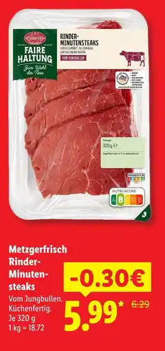 Lidl Metzgerfrisch rinder-minutensteaks Angebot